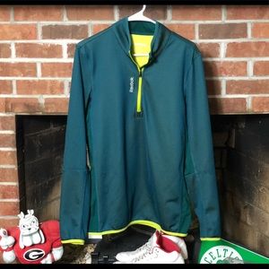 Reebok Play Warm Poly/Spandex Mesh 1/4 Zip No Pocket Pullover Sz Medium
